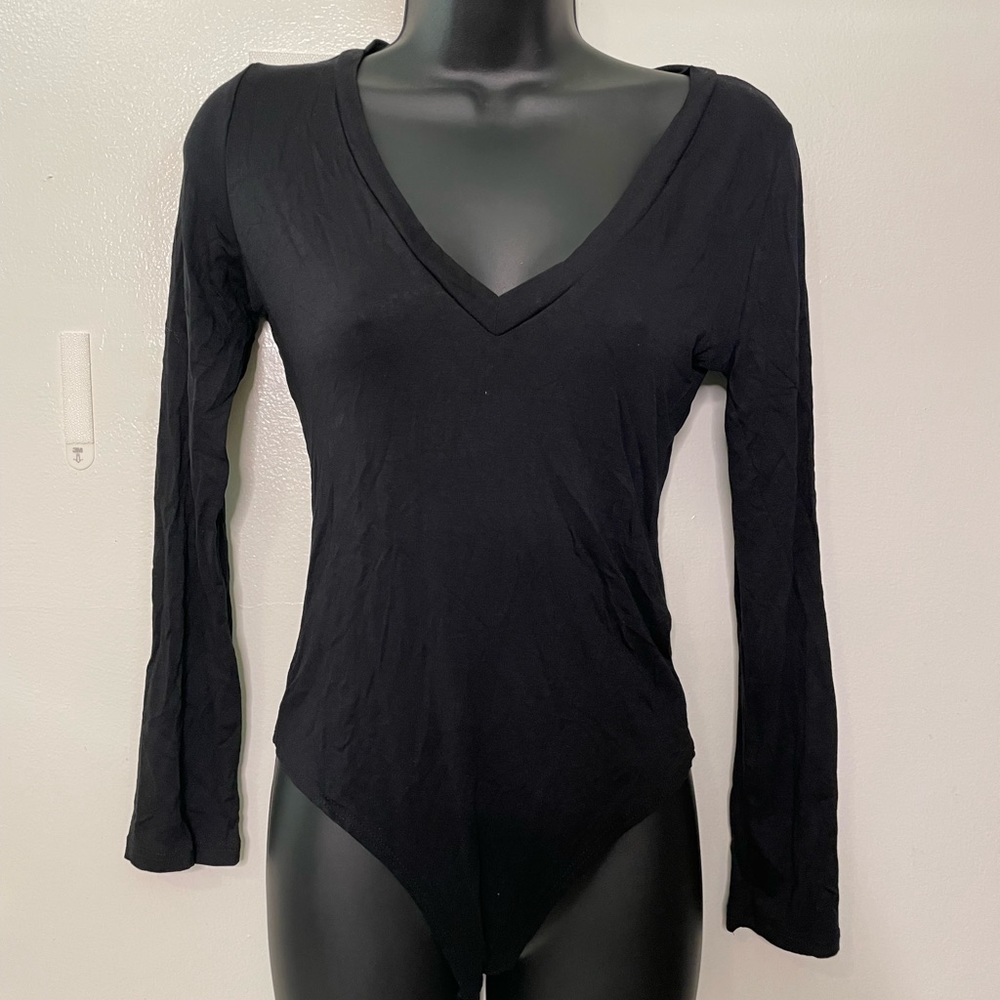 Fashion Nova Black Long Sleeve Bodysuit